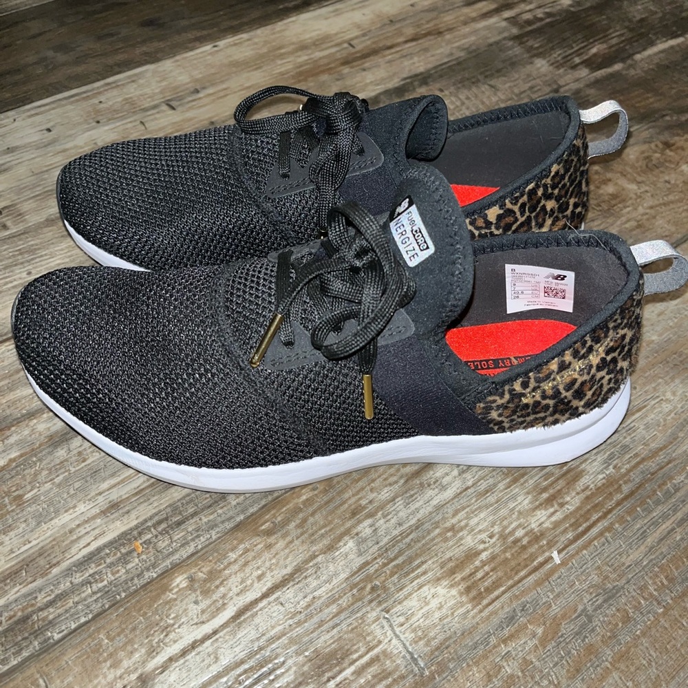 New Balance Women's Fuel Core NERGIZE Sneakers Black & Leopard US Size 9